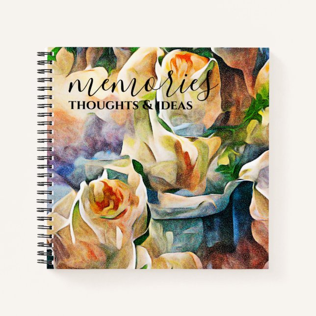 Cuaderno Aquarela de rosas blancas (Anverso)