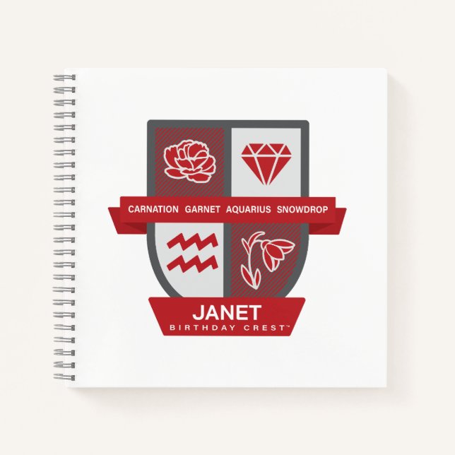 Cuaderno Aquarius Birthday Crest™ para enero 20-31 (Anverso)