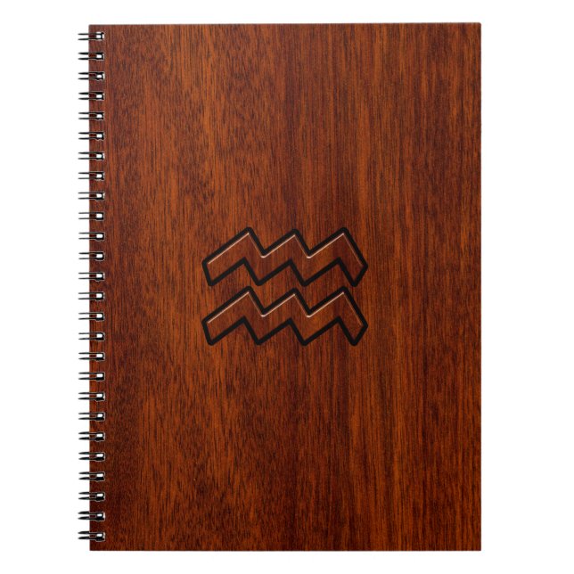 Cuaderno Aquarius Zodiac Rótulo Estilo caoba (Frente)