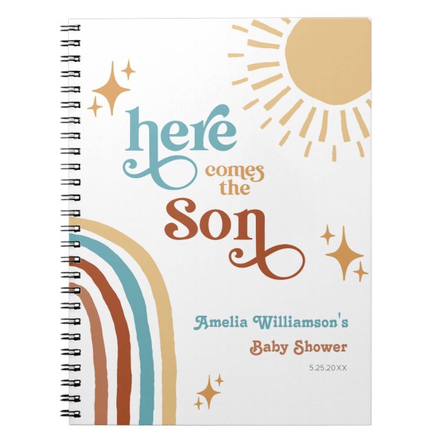 Cuaderno Aquí viene el Baby Shower de Son Sunshine Boy (Frente)