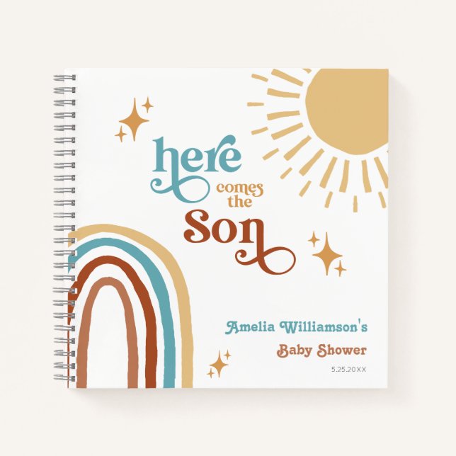 Cuaderno Aquí viene el Baby Shower de Son Sunshine Boy (Anverso)