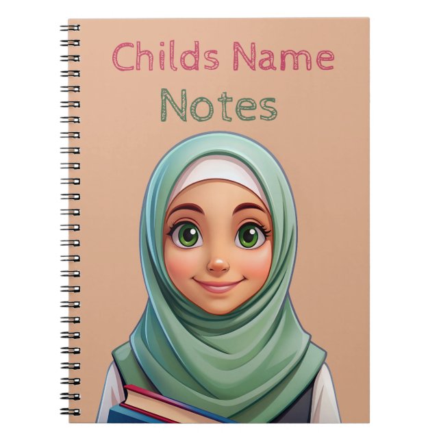 Cuaderno Arab Schoolgirl nota bloc de notas en espiral (Frente)