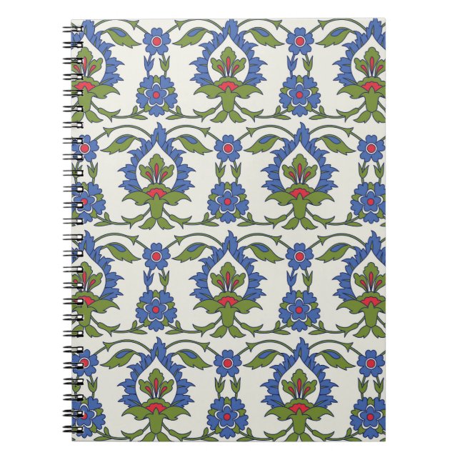 Cuaderno Árabe Tradicional: Iznik Tile Seamless. (Frente)