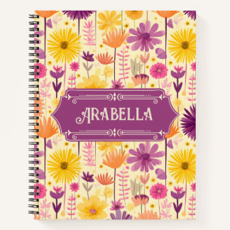 Cuaderno Arabella Cascading Moderno Patrón Floral Deluxe