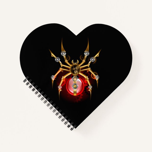 Cuaderno Araña de vapor sobre negro (Anverso)