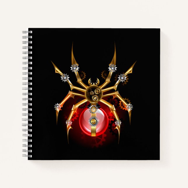 Cuaderno Araña de vapor sobre negro (Anverso)