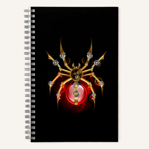 Cuaderno Araña steampunk sobre negro