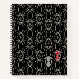 Cuaderno Arañas - Blanco negro y blanco óseo