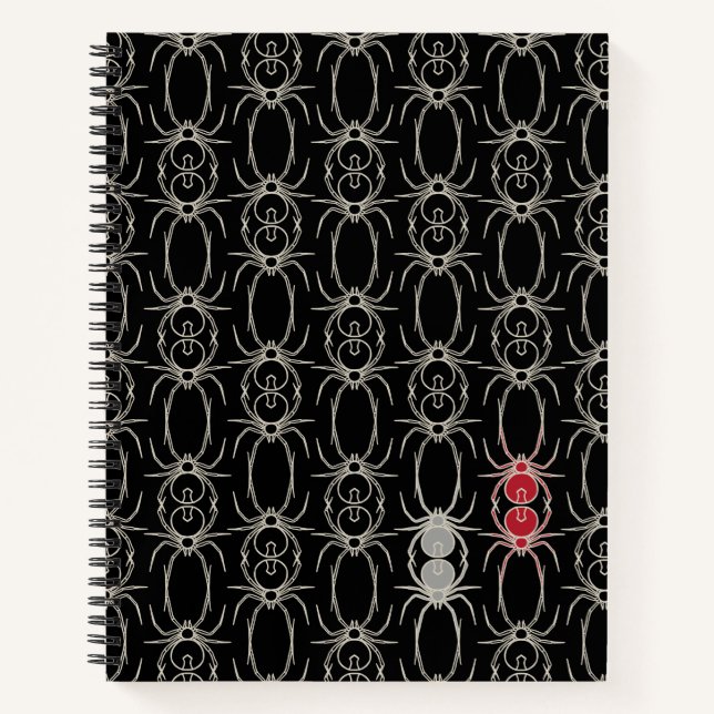 Cuaderno Arañas - Blanco negro y blanco óseo (Anverso)