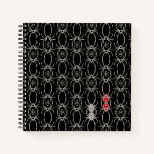 Cuaderno Arañas - Blanco negro y blanco óseo