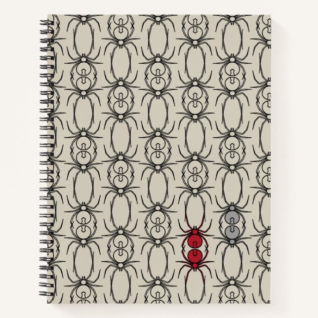 Cuaderno Arañas - Blanco óseo y Negro murciélago (Anverso)
