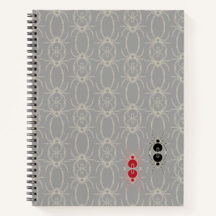 Cuaderno Arañas - Gris fantasma y blanco óseo