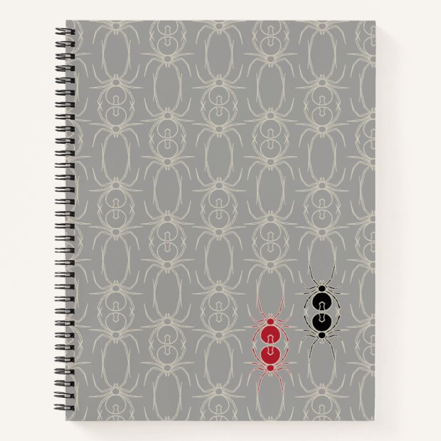 Cuaderno Arañas - Gris fantasma y blanco óseo (Anverso)
