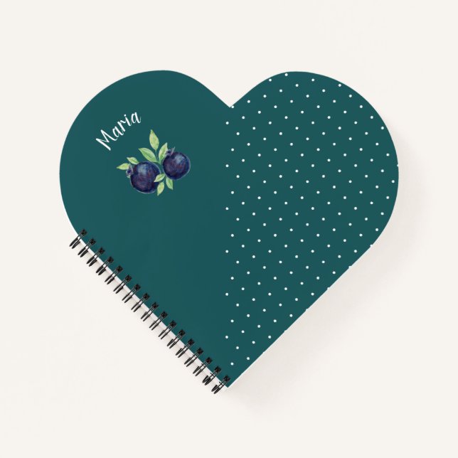 Cuaderno Arándanos Lindos Acuarela Pintados a Mano (Anverso)