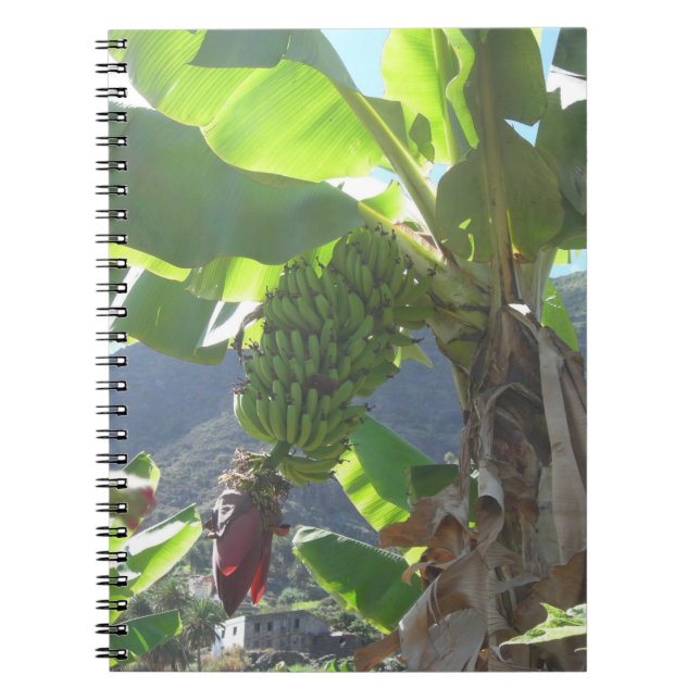 Cuaderno Árbol bananero con bloc de notas de flores (Frente)