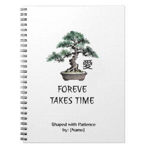 Cuaderno Árbol Bonsái Estilo Sumi-e Caligrafía Japonesa de 