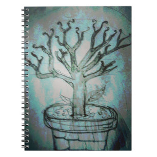 Cuaderno árbol bonsai muerto