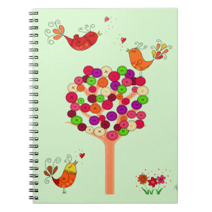 Cuaderno Árbol botón Naranja