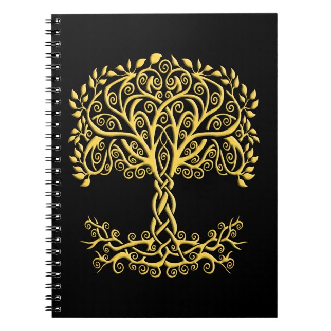 Cuaderno Árbol Celta Amarillo De La Vida (Frente)