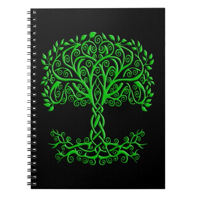 Cuaderno Árbol Celta Verde De La Vida (Frente)