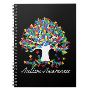 Cuaderno Árbol De Autismo Mes De Conciencia Vida Hombres AS