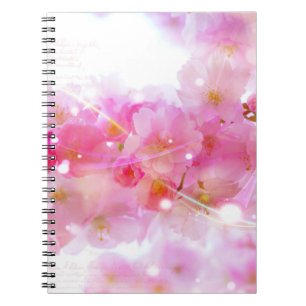 Cuaderno Árbol de cerezo japonés con flores rosadas pastele
