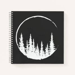 Cuaderno Árbol de círculo florero amante de los bosques