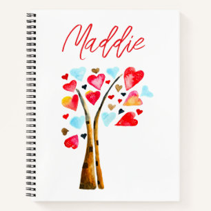 Cuaderno Árbol de corazones caprichosos valemtines