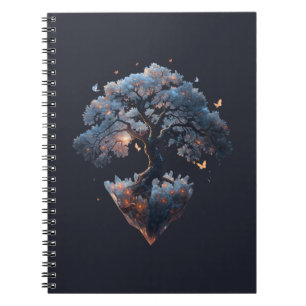 Cuaderno Árbol de Cristal Celestial – Arte de Naturaleza Fa