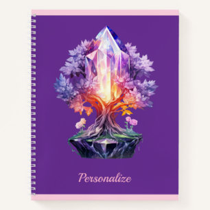 Cuaderno Árbol de Cristal Místico sobre Piedra Preciosa Rad