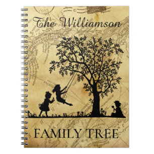 Cuaderno Árbol de familia de cosechas antiguas de genealogí