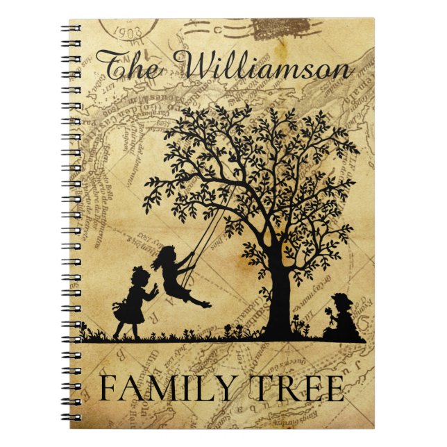 Cuaderno Árbol de familia de cosechas antiguas de genealogí (Frente)