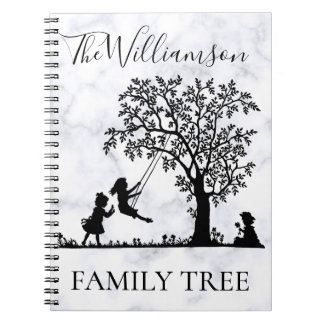 Cuaderno Árbol de familia vintage genealógico personalizado