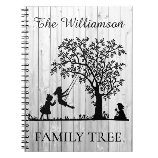 Cuaderno Árbol de familia vintage genealógico personalizado