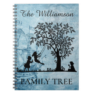 Cuaderno Árbol de familia vintage genealógico personalizado