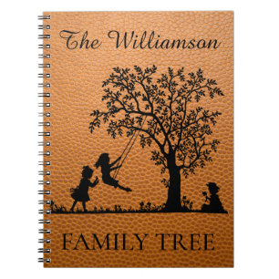Cuaderno Árbol de familia vintage genealógico personalizado