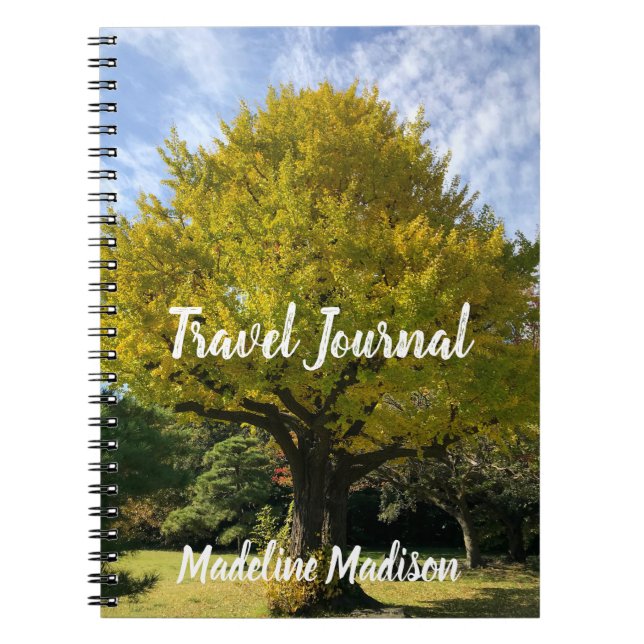 Cuaderno Árbol de Ginkgo del Amarillo Dorado (Frente)