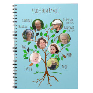 Cuaderno Árbol de la foto de familia inmediata