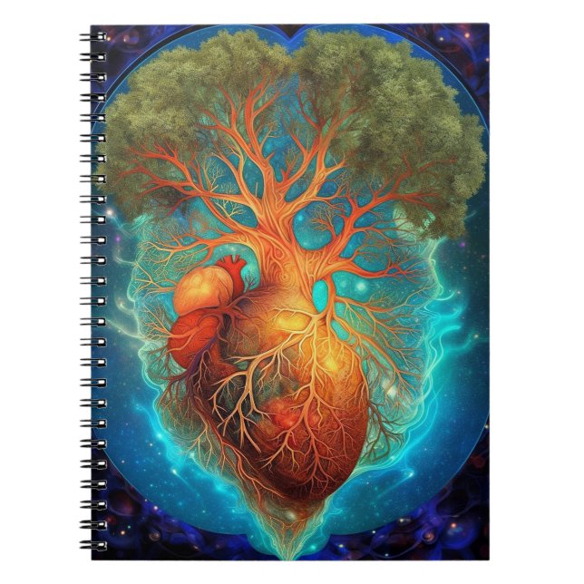 Cuaderno Árbol De La Vida Corazón Surreal Naturaleza Arte (Frente)