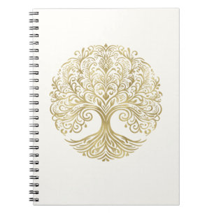 Cuaderno Árbol de la Vida Crema y Oro Boda Celta