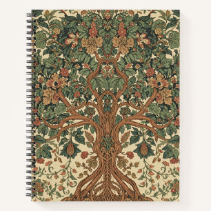 Cuaderno Árbol de la Vida de William Morris Vintage Pre-Raf