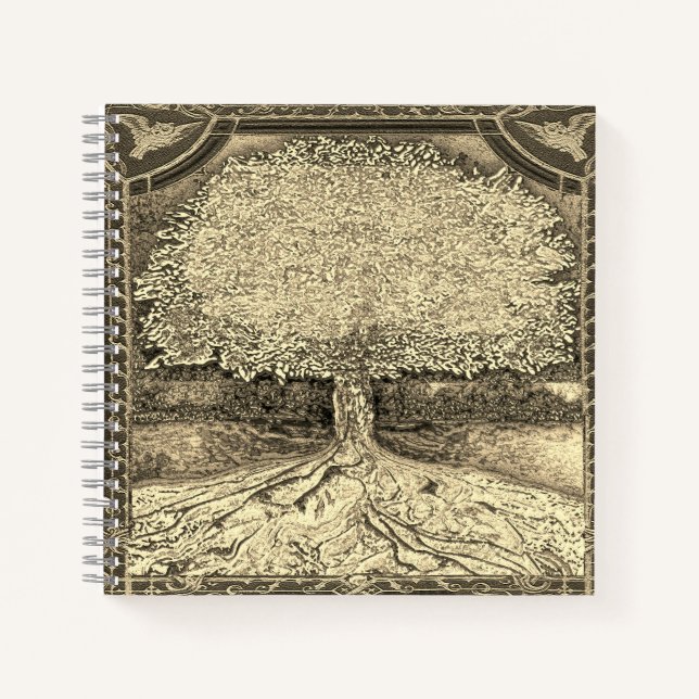 Cuaderno árbol de la vida en oro (Anverso)