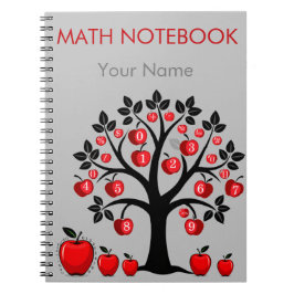 Cuaderno Árbol de matemáticas de Apple rojo