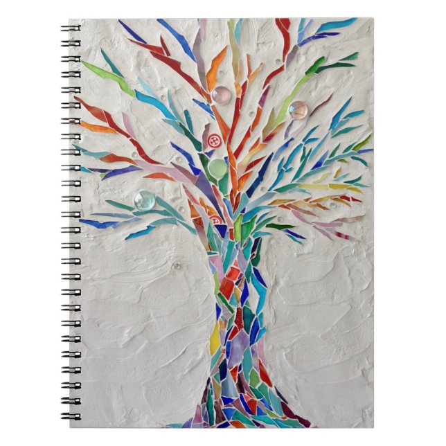 Cuaderno Árbol de mosaicos del arcoiris (Frente)