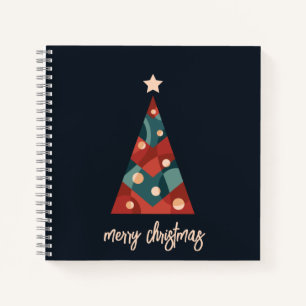 Cuaderno Árbol de Navidad abstracto de arte Feliz Navidad