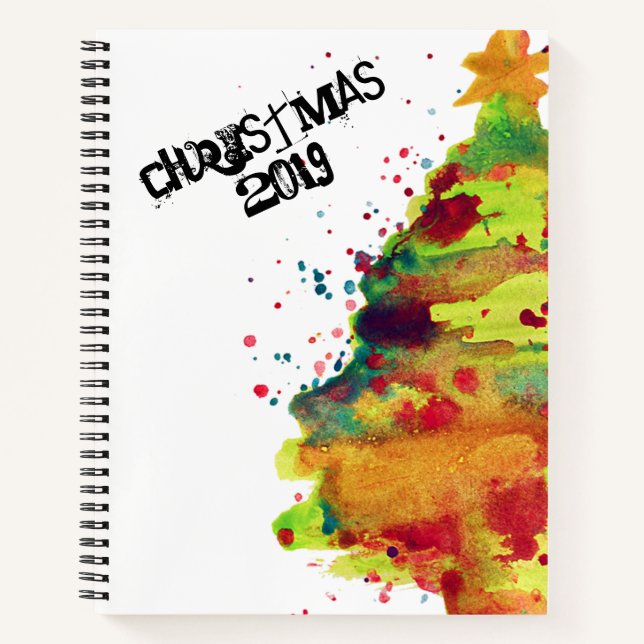 Cuaderno Árbol de Navidad acuarela (Anverso)