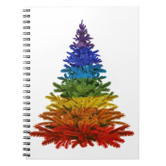 Cuaderno árbol de navidad arco iris (Frente)