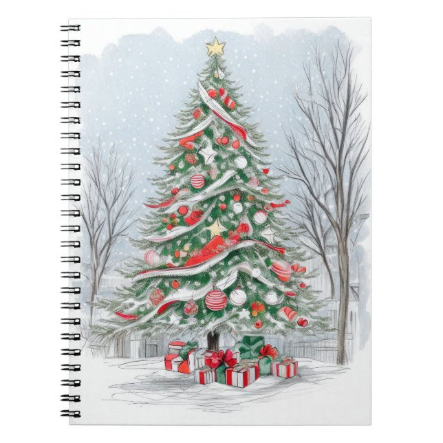 Cuaderno Árbol de Navidad contemporáneo (Frente)