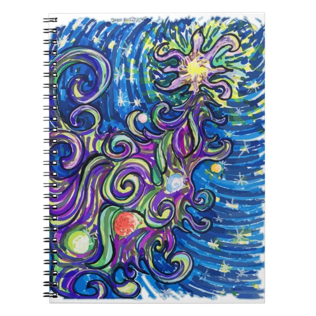 Cuaderno Árbol de Navidad Cósmico (Frente)