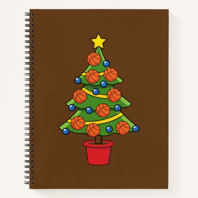 Cuaderno Árbol de Navidad de Baloncesto (Anverso)